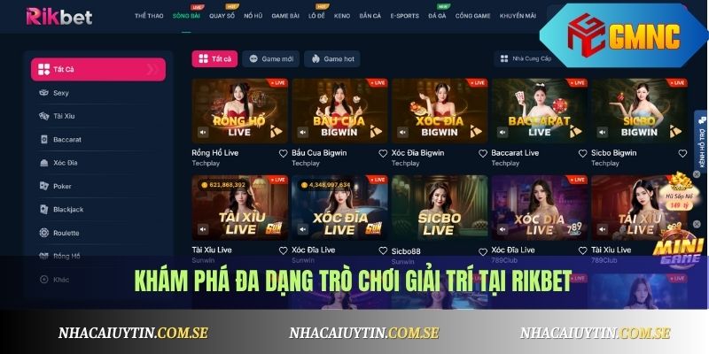 Khám phá đa dạng trò chơi giải trí tại Rikbet