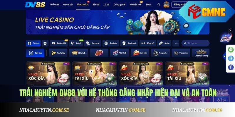 Trải nghiệm DV88 với hệ thống đăng nhập hiện đại và an toàn