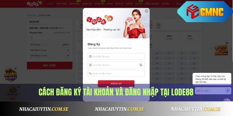 Cách đăng ký tài khoản và đăng nhập tại Lode88