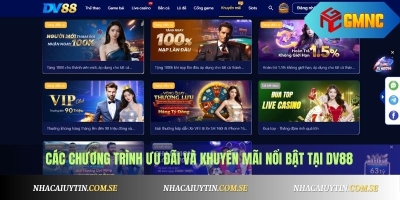 Các chương trình ưu đãi và khuyến mãi nổi bật tại DV88
